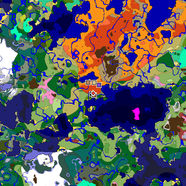 Predicted biome map of Java 26.3 seed -4016631992057256167 around estimated spawn