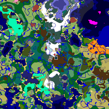 Predicted biome map of Java 26.3 seed 3760283071794318793 around estimated spawn
