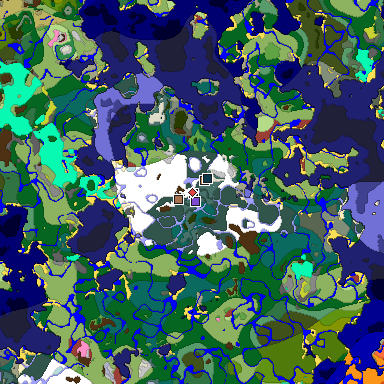 Predicted biome map of Java 26.3 seed -7206356518761198865 around estimated spawn