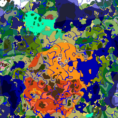 Predicted biome map of Java 26.3 seed 3800984429499355815 around estimated spawn