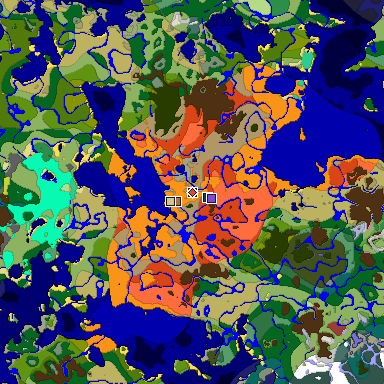 Predicted biome map of Java 26.3 seed 1481700835900230863 around estimated spawn