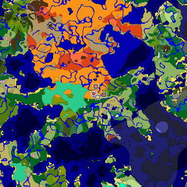 Predicted biome map of Java 26.3 seed -1809638087405132105 around estimated spawn