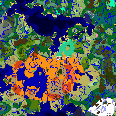 Predicted biome map of Java 26.3 seed 1306413961652987013 around estimated spawn