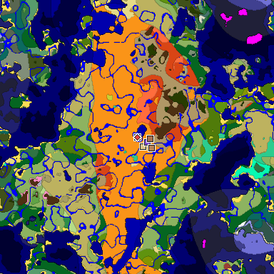Predicted biome map of Java 26.3 seed -8668022503981000967 around estimated spawn