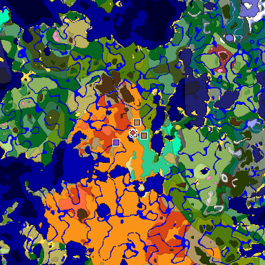 Predicted biome map of Java 26.3 seed 8757371611348319808 around estimated spawn