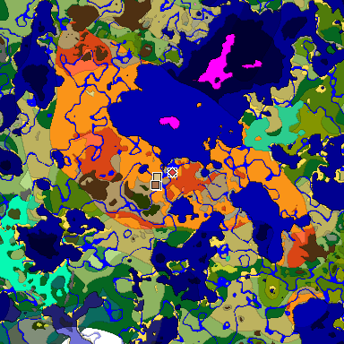 Predicted biome map of Java 26.3 seed -4589839771039918902 around estimated spawn
