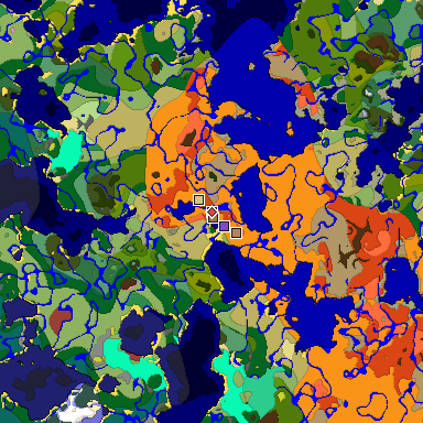 Predicted biome map of Java 26.3 seed -5949378407775946812 around estimated spawn