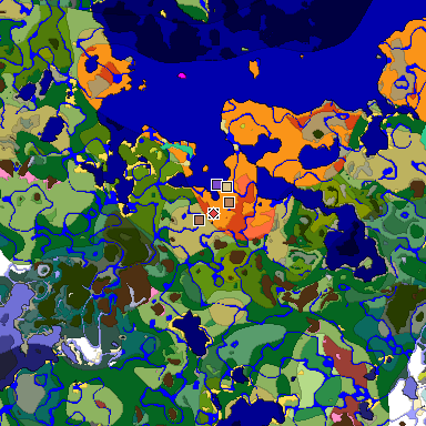 Predicted biome map of Java 26.3 seed -4014315560364999892 around estimated spawn