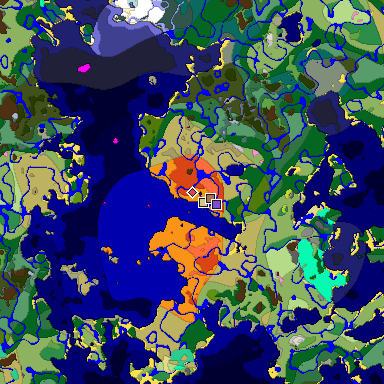 Predicted biome map of Java 26.3 seed -4638715406138735947 around estimated spawn