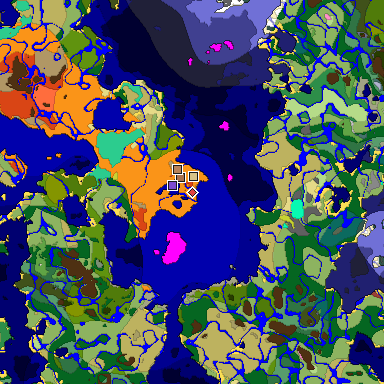 Predicted biome map of Java 26.3 seed 7559677894616256119 around estimated spawn