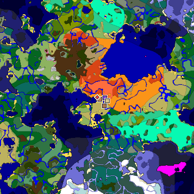 Predicted biome map of Java 26.3 seed 755466596133819541 around estimated spawn
