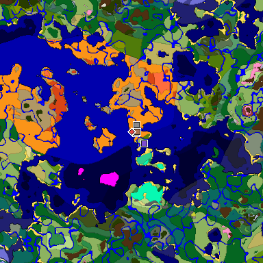 Predicted biome map of Java 26.3 seed -8023881563807315499 around estimated spawn