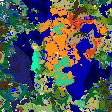 Predicted biome map of Java 26.3 seed 8589069984836295284 around estimated spawn