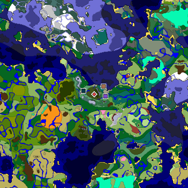 Predicted biome map of Java 26.3 seed -8094760663727150678 around estimated spawn