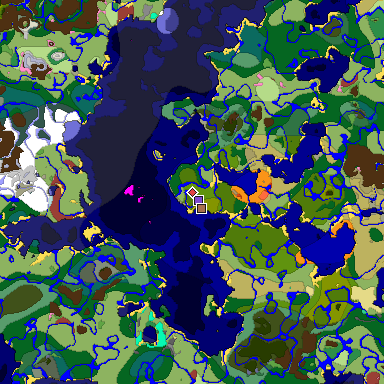 Predicted biome map of Java 26.3 seed -123515883739830592 around estimated spawn