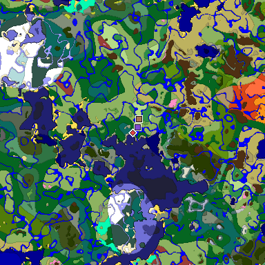 Predicted biome map of Java 26.3 seed 1259381327943888075 around estimated spawn