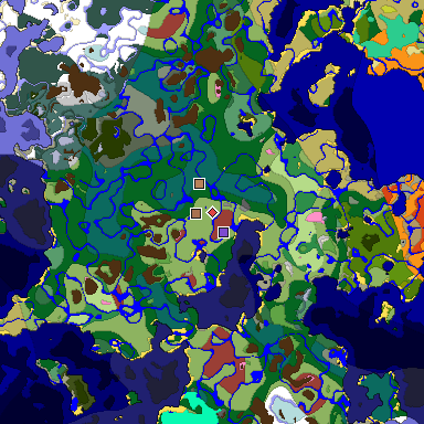 Predicted biome map of Java 26.3 seed 2371770818179544803 around estimated spawn