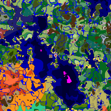 Predicted biome map of Java 26.3 seed -8518516358786019771 around estimated spawn