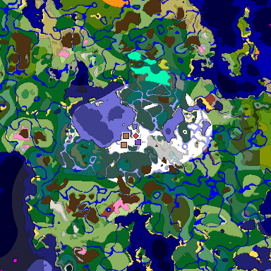 Predicted biome map of Java 26.3 seed 1917102786161523582 around estimated spawn