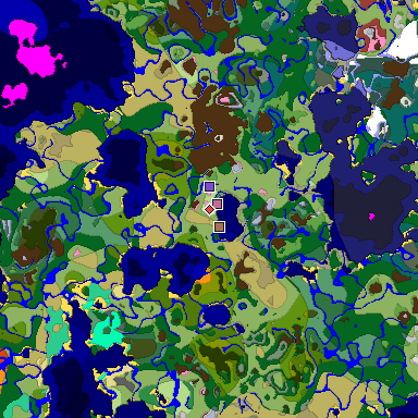Predicted biome map of Java 26.3 seed 4944379299423751728 around estimated spawn