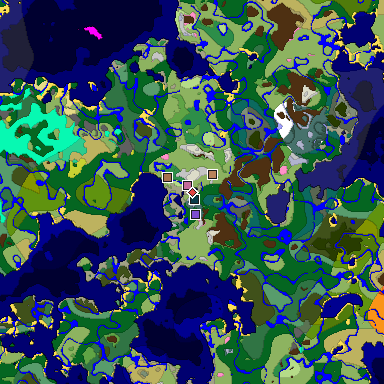 Predicted biome map of Java 26.3 seed 1403695186816143316 around estimated spawn