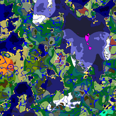 Predicted biome map of Java 26.3 seed -688218754158575168 around estimated spawn
