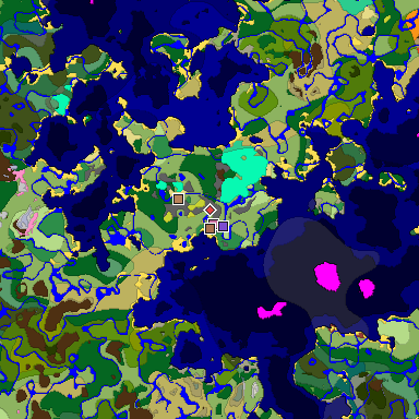 Predicted biome map of Java 26.3 seed -1293304442523559031 around estimated spawn