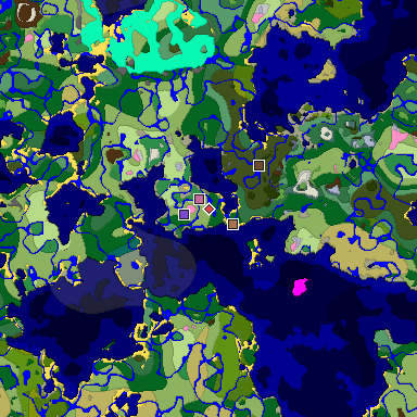 Predicted biome map of Java 26.3 seed -682772354836260139 around estimated spawn