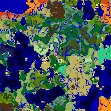 Predicted biome map of Java 26.3 seed 3799636332007889697 around estimated spawn