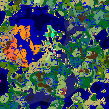 Predicted biome map of Java 26.3 seed 6529282423106913817 around estimated spawn
