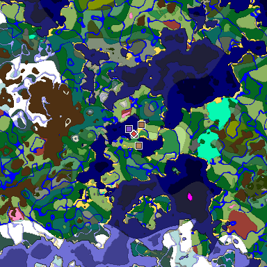 Predicted biome map of Java 26.3 seed -6170860987215885325 around estimated spawn