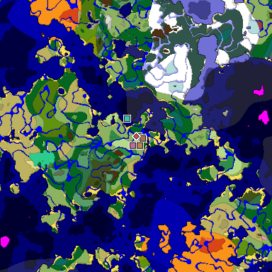 Predicted biome map of Java 26.3 seed 6394414141729197127 around estimated spawn