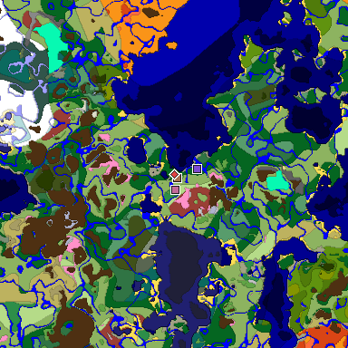 Predicted biome map of Java 26.3 seed -1376395844939998294 around estimated spawn