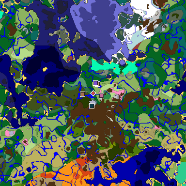 Predicted biome map of Java 26.3 seed 2571975544704870834 around estimated spawn