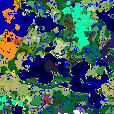 Predicted biome map of Java 26.3 seed -5478045998750667037 around estimated spawn