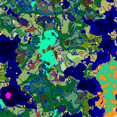 Predicted biome map of Java 26.3 seed 180928116785342506 around estimated spawn
