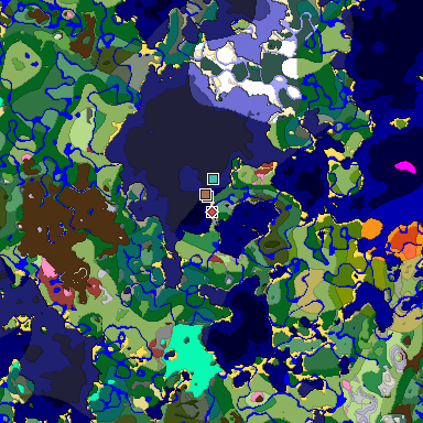 Predicted biome map of Java 26.3 seed -7350895540659715895 around estimated spawn