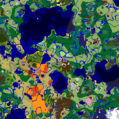 Predicted biome map of Java 26.3 seed -424175868778291648 around estimated spawn