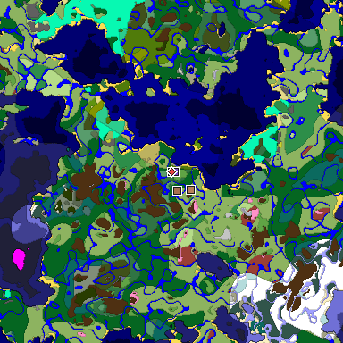 Predicted biome map of Java 26.3 seed 973607299358535743 around estimated spawn