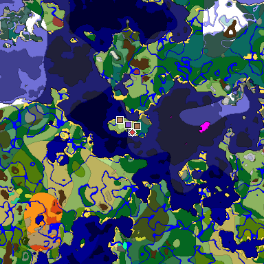 Predicted biome map of Java 26.3 seed 155394026119208593 around estimated spawn