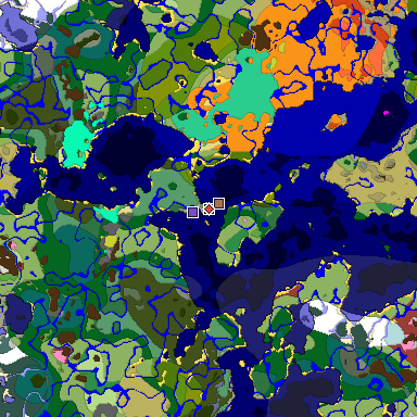 Predicted biome map of Java 26.3 seed -1531978998580331134 around estimated spawn