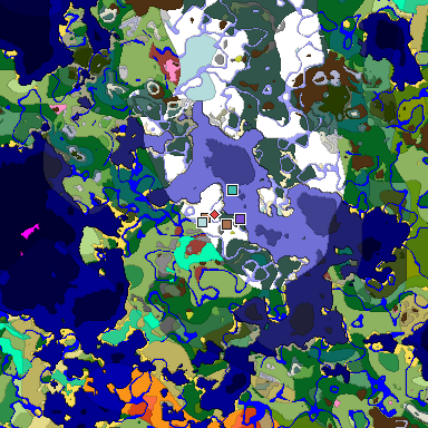 Predicted biome map of Java 26.3 seed 2188954851456753250 around estimated spawn