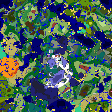 Predicted biome map of Java 26.3 seed -7012714171616779046 around estimated spawn