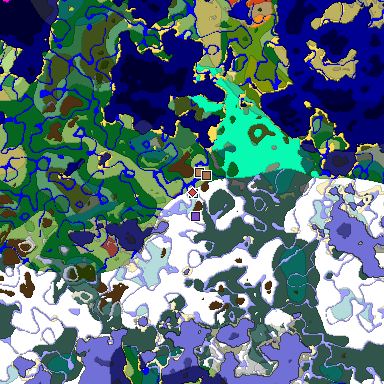 Predicted biome map of Java 26.3 seed 4235468419909877907 around estimated spawn