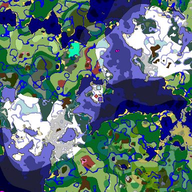 Predicted biome map of Java 26.3 seed 1502402765068776022 around estimated spawn