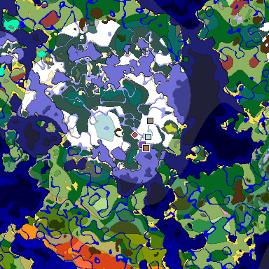 Predicted biome map of Java 26.3 seed 4065377937108012913 around estimated spawn