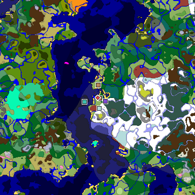 Predicted biome map of Java 26.3 seed -108082700060715304 around estimated spawn