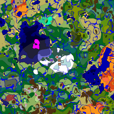 Predicted biome map of Java 26.3 seed 7561047415600933217 around estimated spawn