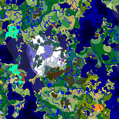 Predicted biome map of Java 26.3 seed 1045395613453484668 around estimated spawn