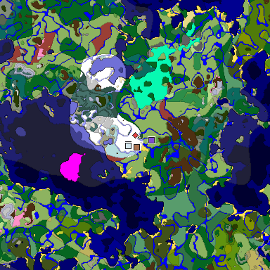 Predicted biome map of Java 26.3 seed 2587972212201798520 around estimated spawn